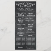 Typografie Chalkboard Wedding Programs 2 Maids Hon Programmakaart (Voorkant)