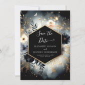 Typografie Chic Enchanted Forest Wedding Save The Date (Voorkant)