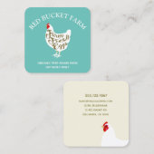 Typografie Chicken Boerderij Fresh Eggs Vierkante Visitekaartje (Voorkant / Achterkant)