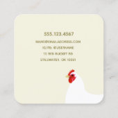 Typografie Chicken Boerderij Fresh Eggs Vierkante Visitekaartje (Achterkant)