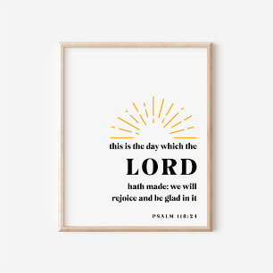 Typografie Christelijke Bijbelvers Psalm 118:24 Ku Poster