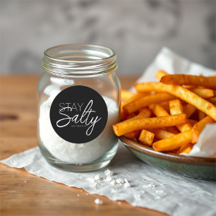 Typografie Christelijke Schrift Blijf Zout Zwart Ronde Sticker