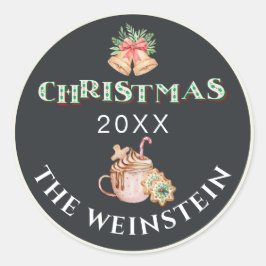 Typografie Christmas Party Favoriet Ronde Sticker