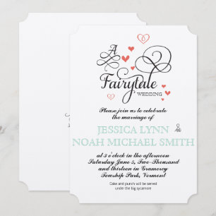 TYPOGRAFIE Citaat Mint en Koraal Sprookjeshuwelijk Kaart
