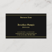 Typografie Classic Old Font Black Gold Sjabloon Visitekaartje (Achterkant)