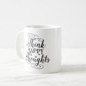 Typografie Coffee-Mok, denk Happy Thoughts Koffiemok (Voorkant links)