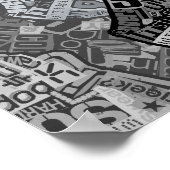 Typografie Collage Black & White Newspaper Print (Hoek)