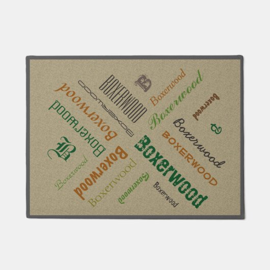 Typografie Collage elke familienaam elke kleur Deurmat (Voorkant)