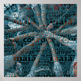 Typografie - Courage - Aangepaste foto Poster