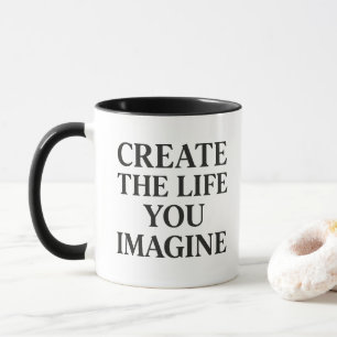 Typografie - Creëer Het leven dat je je voorstelt Mok