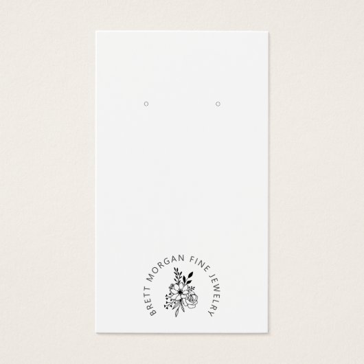 Typografie Crown Logo Earring Jewelry Display Card Visitekaartje (Voorkant)
