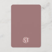 Typografie Curved Mauve Bruiloft Details Informatiekaartje (Achterkant)