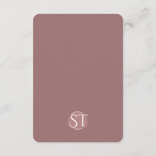 Typografie Curved Mauve Bruiloft Details Informatiekaartje (Achterkant)