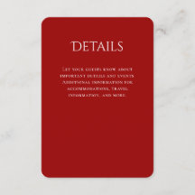 Typografie Curved Red Wedding Details