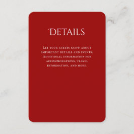 Typografie Curved Red Wedding Details Informatiekaartje
