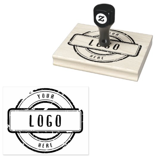 Typografie Custom Business Logo Rubber Stamp Rubberstempel (Gestempeld)