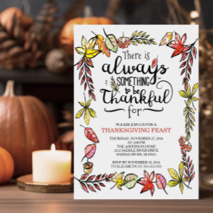 Typografie Dankbare Thanksgiving Uitnodiging