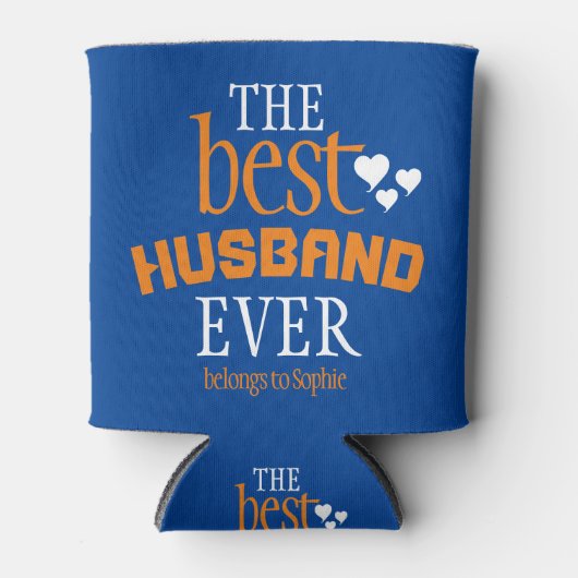 Typografie De beste man ooit Blikjeskoeler (Voorkant)