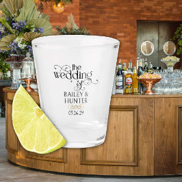 Typografie De bruiloft van Dated Shot Glas