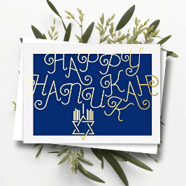 Typografie Design Happy Chanoeka Feestdagen Kaart