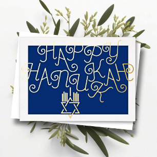 Typografie Design Happy Chanoeka Feestdagen Kaart