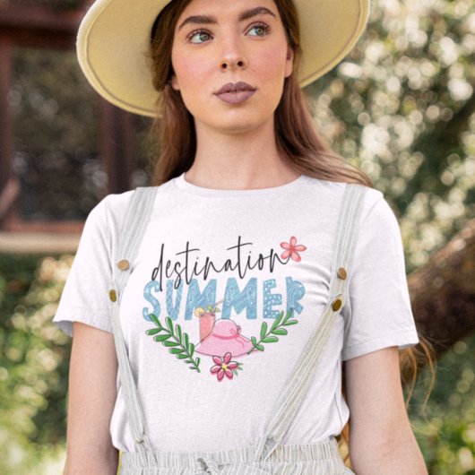 Typografie "Destination Summer Cocktail Pet" T-shirt