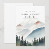 Typografie Digital Mountain Save The Date (Voorkant / Achterkant)