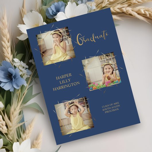 Typografie Drie Foto's Aankondiging Afstudeerder v