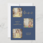 Typografie Drie foto's Pre-K Afstudeeraankondiging (Voorkant)