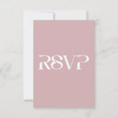 Typografie Dusty Roos QR code Bruiloft RSVP Kaartje (Achterkant)