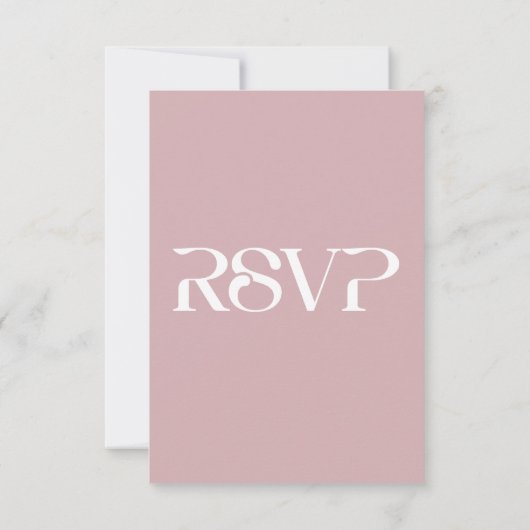 Typografie Dusty Roos QR code Bruiloft RSVP Kaartje (Achterkant)