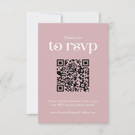 Typografie Dusty Roos QR code Bruiloft RSVP Kaartje