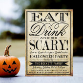  Typografie Eat, Drink & Wees eng Halloween Kaart