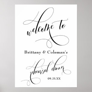 Typografie Eenvoudig welkom bij het oefendiner Poster