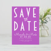 Typografie Eenvoudige Helder Save The Dates Kaart (Staand voorkant)