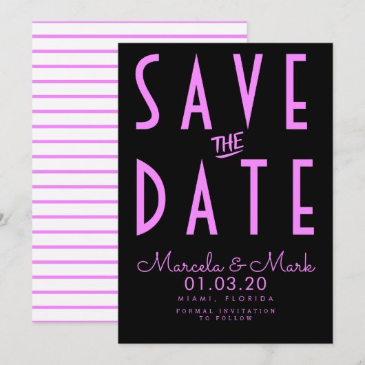 Typografie Eenvoudige Helder Save The Dates Kaart (Voorkant / Achterkant)