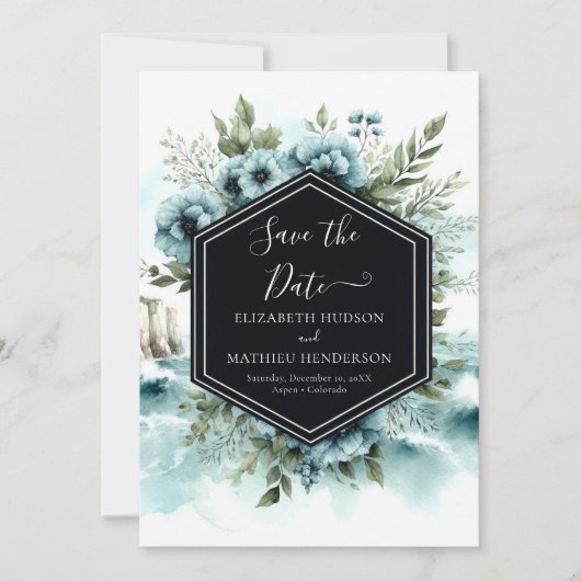 Typografie Eenvoudige nautische bruiloft Save The Date (Voorkant)