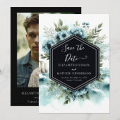 Typografie Eenvoudige nautische bruiloft Save The Date (Voorkant / Achterkant)