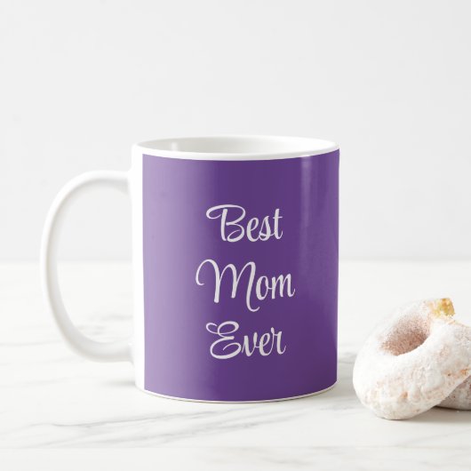 Typografie Elegant Modern Paars Beste Mam ooit Koffiemok (Met donut)