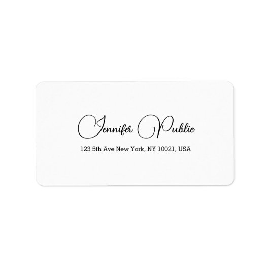 Typografie Elegant Simple Sjabloon Address Etiket (Voorkant)