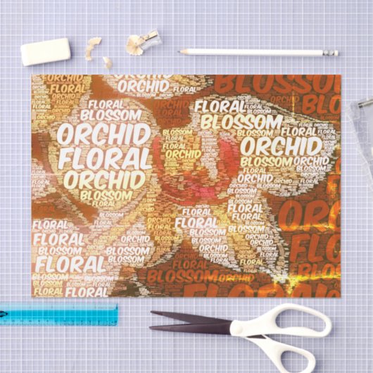 Typografie Embedded Word Cloud Rustic Decoupage Tissuepapier (Craft)