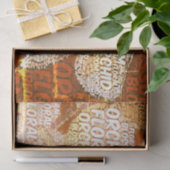 Typografie Embedded Word Cloud Rustic Decoupage Tissuepapier (Geschenk)