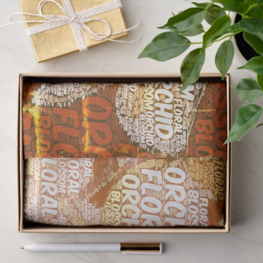 Typografie Embedded Word Cloud Rustic Decoupage Tissuepapier (Geschenk)