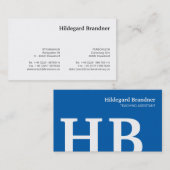 Typografie en blauw visitekaartje (Voorkant / Achterkant)