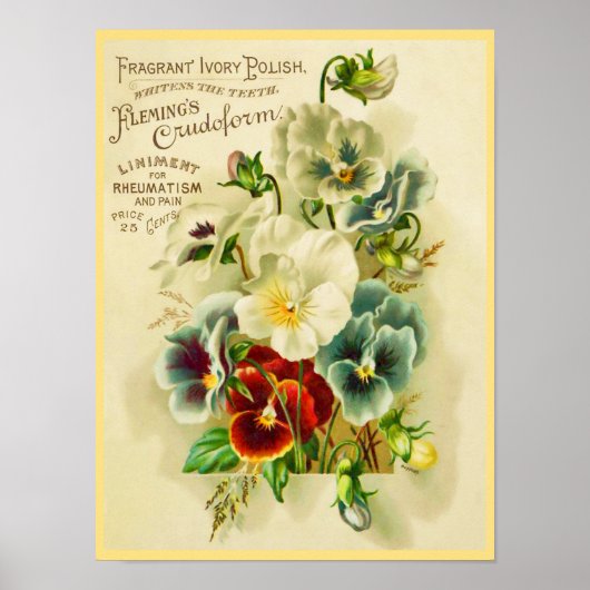  Typografie en decoratieve bloemen Poster (Voorkant)