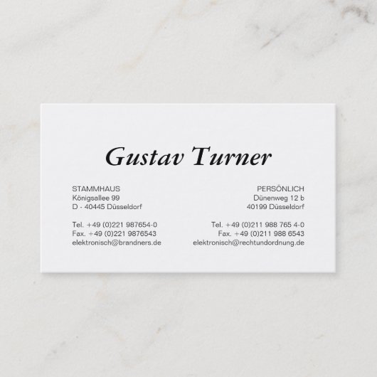 Typografie en kleur visitekaartje (Voorkant)