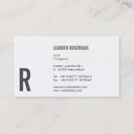 Typografie en kleur visitekaartje