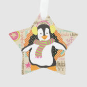Typografie en Penguins Holiday Acrylversiering Ornament (achterkant)