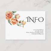 Typografie en perzik pioen bloemen details informatiekaartje (Voorkant)