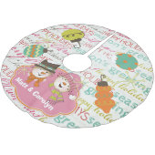 Typografie en Snowmen aangepaste vakantieboomrok Kerstboom Rok (Gekanteld)